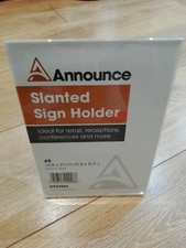 Image of NEW 5 X Announce Slanted Sign Menu Placard Holder A5 DF47501