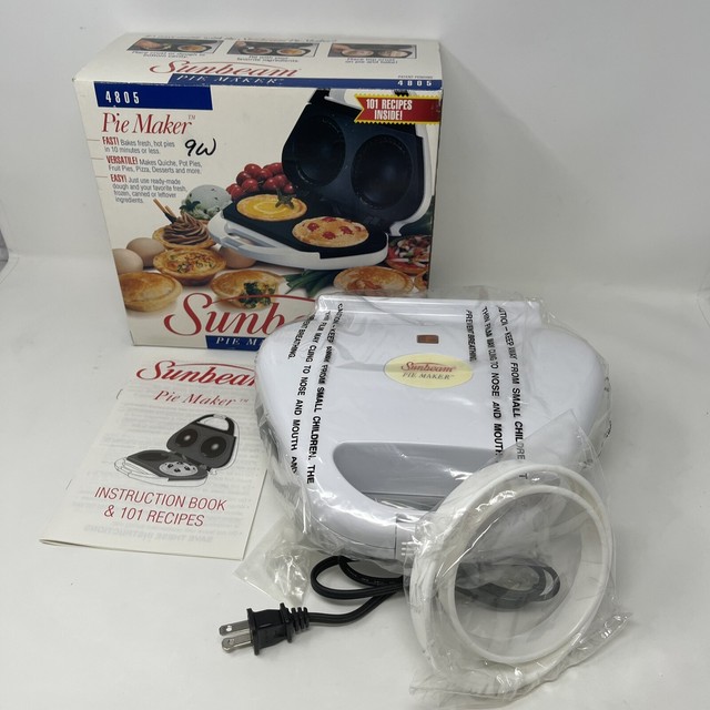 Vintage 1993 Sunbeam Electric Pie Maker Model 4805 White 101 Recipes