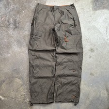 VTG American Eagle Performance Paratrooper Baggy Cargo Pants Size 6 Olive Y2K