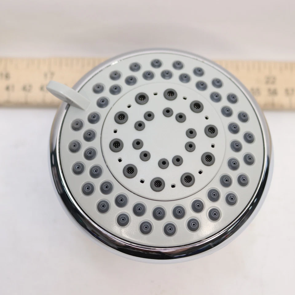 Cabezal de ducha fijo de montaje en pared Premier 5 patrones de pulverización cromo 4" Foto 4 de 4