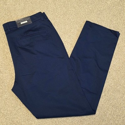 Holderness & Bourne Warner Pant Navy Blue Tailored Fit Golf Trousers 38x32 NEW