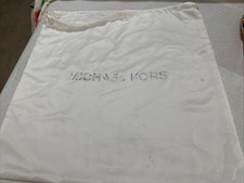 Michael Kors Large Drawstring Dust Bag White with Silver Logo 18 x18