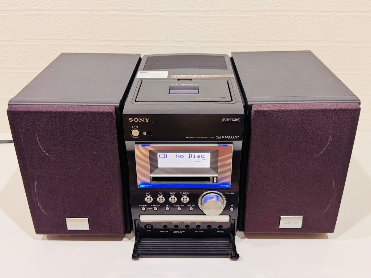 【完動品】 SONY CMT-M333NT SONY CMT-M333NT Mini Hi-Fi System CD MD Cassette Radio