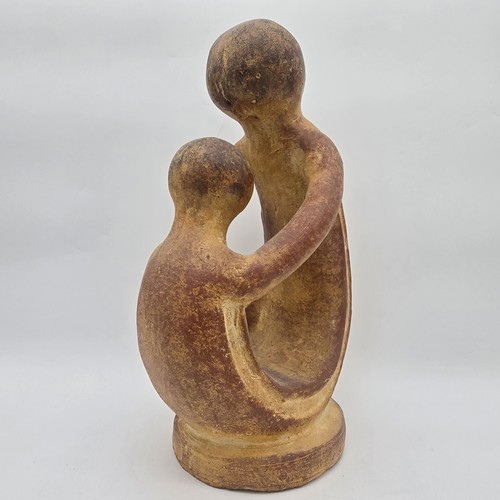 Mother with Child Sculpture Crescent Moon Vintage - Picture 6 of 22