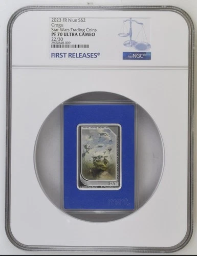 "GROGU"  2023 Star Wars NGC PF 70 Niue Trading Coins.... First Release 22/30
