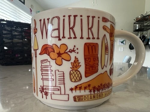 Starbucks Mug 2018 Waikiki Hawaii Been There Series 14 oz Coffee Cup