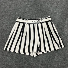 Alice + Olivia Vanda Striped Relaxed Fit Mini Shorts Women's Size 6 
