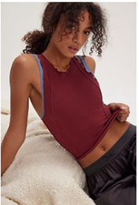 Free People Intimately Better This Way Tank Top Garnet M/L NWT