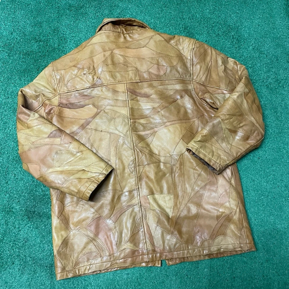 Chaqueta de cuero marrón vintage Y2K años 90 Legacy Patch Work talla: XXL Foto 2 de 4