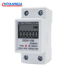 LCD Single Phase Electric Energy Meter KWH AC Digital Watt-Hour Meter 220V 60A 5