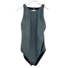 Lands End green glittery one piece swimsuit size 14 swimmer cruise beach summer