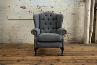 Chesterfield Design Luxus Stoffsofas Textil Ohrensessel 1 Sitzer Sofa Polster