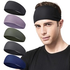 Headbands for Men,5 Pack Mens Moisture Wicking Workout Sweatband