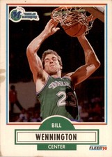 1990-91 Basketball Fleer Bill Wennington Dallas Mavericks #44