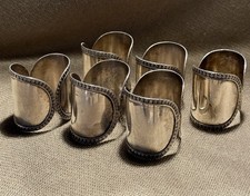 6 Wunderbare Serviettenringe Echt Silber 800 Gestempelt Um 1900