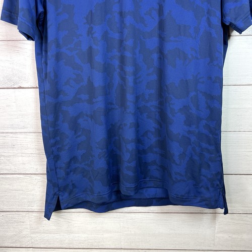Peter Millar Polo Shirt Mens Blue Camouflage Golf Casual Stretch Size M - Picture 5 of 9