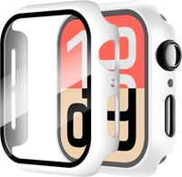 HüLle FüR Apple Watch 40Mm Hartglas SchutzhüLle UltradüNn Rundum Schutz Weiß