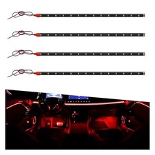 4PCS DC 12V Waterproof Car LED Light Strip, 30CM/1Ft 3528 15SMD Car Red