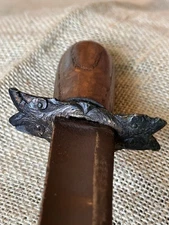 Antique Short Sword w/Owl Head Cross Guard - Handle slightly loose - US Sales