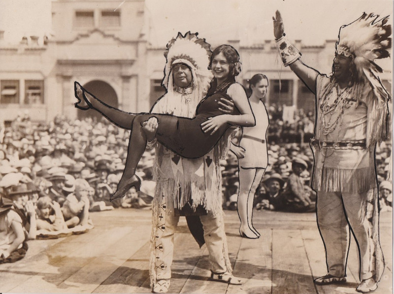 1926 Press Photo Indian Chiefs Act as Marshalls with Bathing Beauties Parade CA