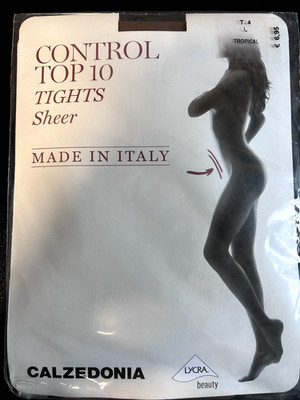 Calzedonia Sheer Tights Control Top 10 Strumpfhose in Tropical Größe 4-L