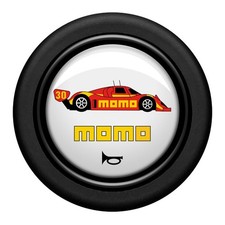 Genuine Momo steering wheel horn push button. White logo. Passion 1993. Limited.