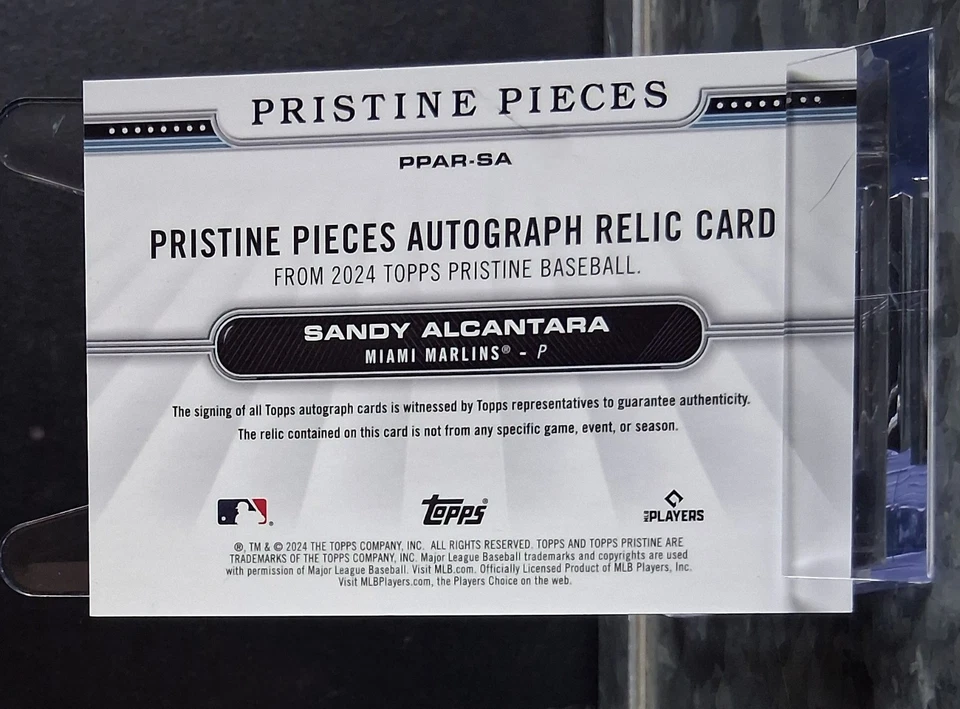 #PPAR-SA Sandy Alcantara 2024 Topps Pristine - Pristine Pieces Autograph Relics - Image 3 of 3