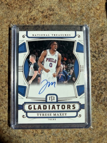 2024-25 Panini National Treasures - Tyrese Maxey On-Card Auto #73 Gladiator /15