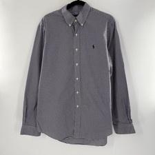 Polo Ralph Lauren Men's Purple Plaid Button Down Lightweight Cotton Shirt Size L