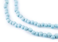 Light Blue Round Natural Wood Beads 5mm 16 Inch Strand