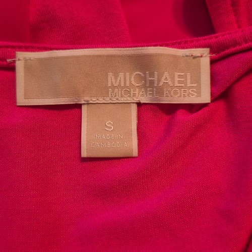 Women's MICHAEL KORS ELEGANT TOP BLOUSE SLEEVELESS HOT PINK LAYERED sz Small - Picture 6 of 6