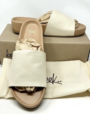 Beek Pelican Eggshell/Beach Leather Platform Slide Sandal  Size 10 NIB