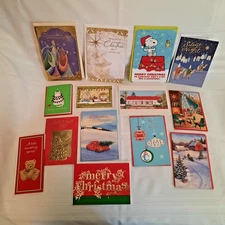 Lot of 57 Unused Christmas Cards, Hallmark, Dayspring, Retro Christmas Cards