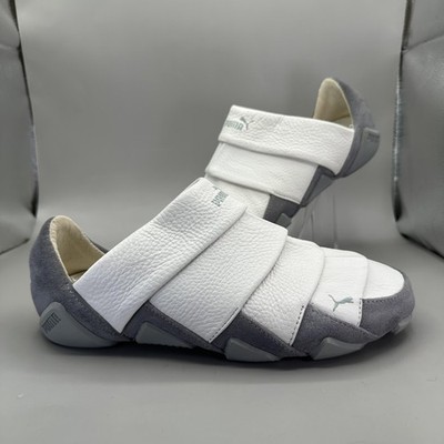 Puma Satori Mens Size 8 White Gray Leather Slip On Casual Sneakers *VERY RARE*