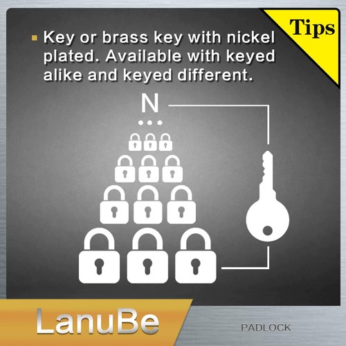 Lock Laminated Steel Keyed Padlock,Keyed Alike Locks, Normal Shackle Padlock,... - Picture 3 of 9