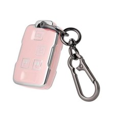 Key fob Cover for Chevy with Keychain,Soft TPU Car Key Cover Case for Pink