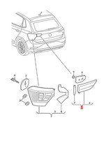 Luz trasera LED original VW con luz antiniebla trasera interior izquierda 2G0945093D