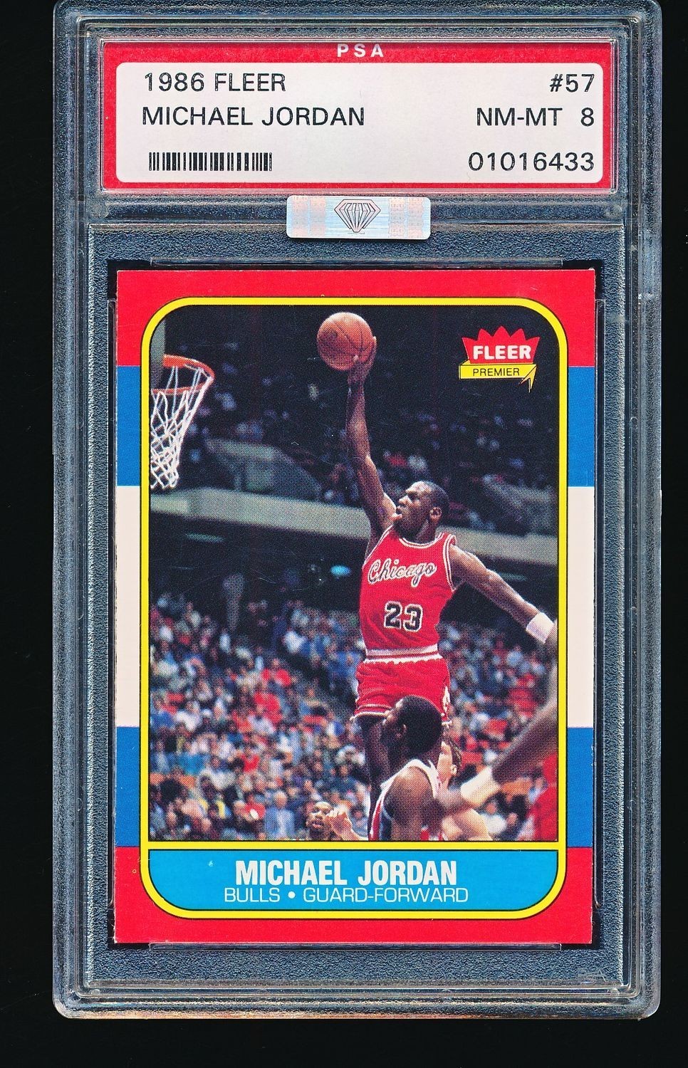 1986 Fleer MICHAEL JORDAN Rookie #57 PSA 8 - MBA Silver Diamond