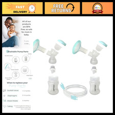 Double Breast Shield Kit Replacement Set, 24mm Size, Includes Shields, Valves, T