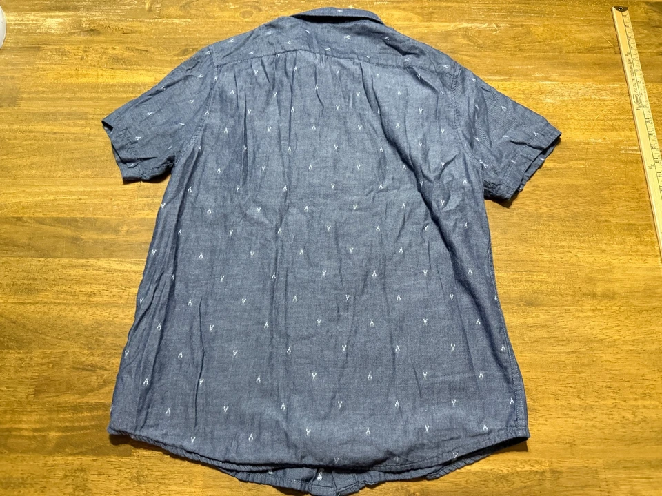 Camisa RVCA, Para Hombre Talla Grande, Azul Blanco, Camisa Manga Corta Foto 2 de 4