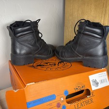 Milwaukee Leather MBL9300 Women's Black Lace-Up Leather Boots Size Zipper Entry