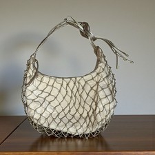 Borsa a tracolla HOBO Kira mistica pelle oro macramè e tela borsetta borsetta