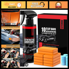 10 Pack Clay Bar Detailing Kit - 16oz Lubricant, Towels  Gloves - Car Shine  P
