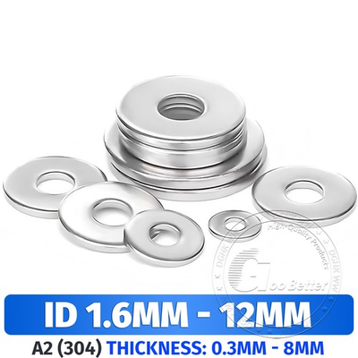 #ad M1.6 M2 M3 M4 M5 M6 M12 A2 STAINLESS STEEL PENNY REPAIR WASHERS MUDGUARD WASHE $53.05