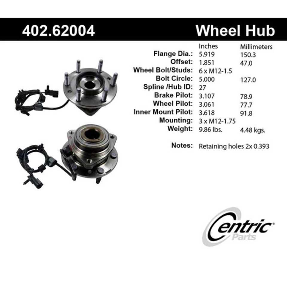 402.62004E cubo de rueda centrado lado conductor o pasajero delantero para Chevy Olds Envoy Foto 3 de 3