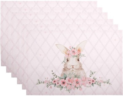 Clayre & Eef FEB40-1 Tischset (6 Stück) Rosa 48x33 cm