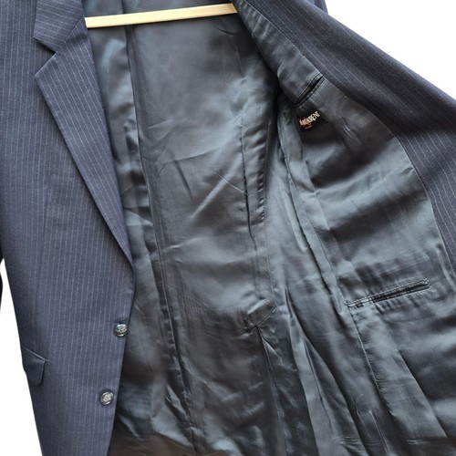 Vintage YSL 3 Piece Suit 36L 29x31 Navy Pinstripe Made In France 1970s Drop 7 - Picture 13 of 23