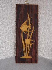 Wandbild mit Relief, MDF, Fisch, Skalare, 50er/60er Jahre, vintage