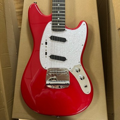 Mustang Electric Guitar Gloss Bright Red White Pearl Pickguard Chrome Hardware