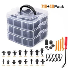 750 Pcs Car Retainer Clips Auto Fasteners Push Trim Clips Pin Rivet Bumper Kit